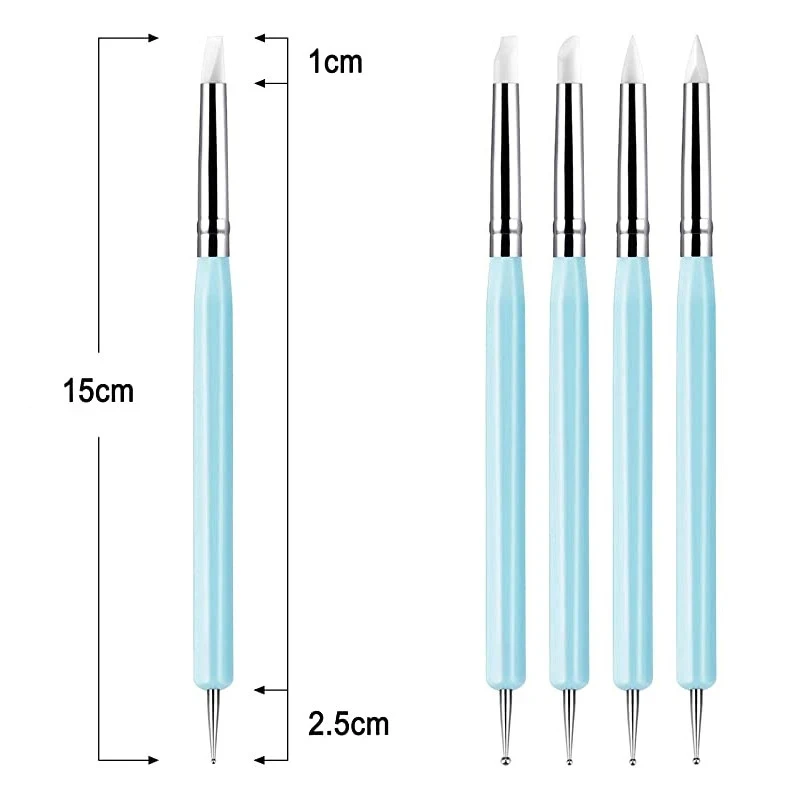 10Pcs Silicone Polymer Clay Sculpting Tool Pen Rubber Tip Modeling Dotting Tool Pottery Clay Sculpture Carving Tools