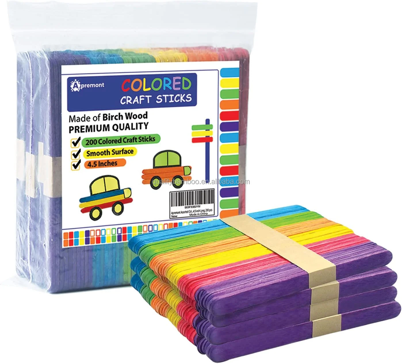 Rainbow Popsicle Sticks, Arts and Crafts for DIY Game Making, Building Design