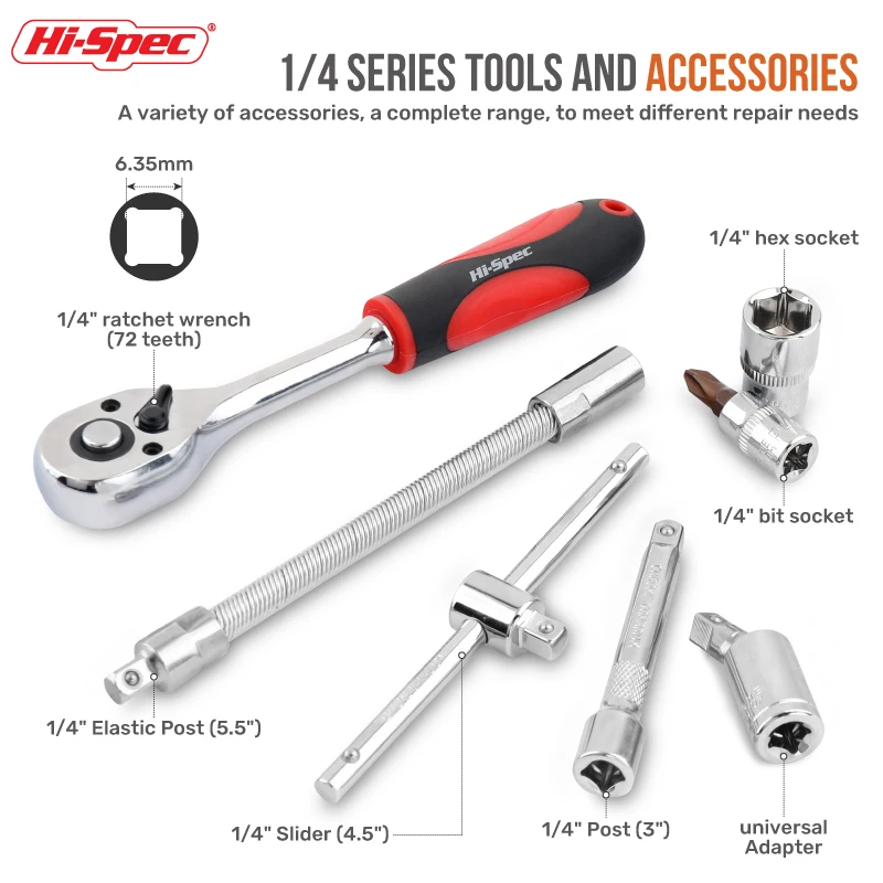 40pc 1/4 Inch S2 Steel Hex, Torx, Slot, Phillips Socket Bits and Socket Set with Ratcheting Wrench Accessories. OEM ODM Ready