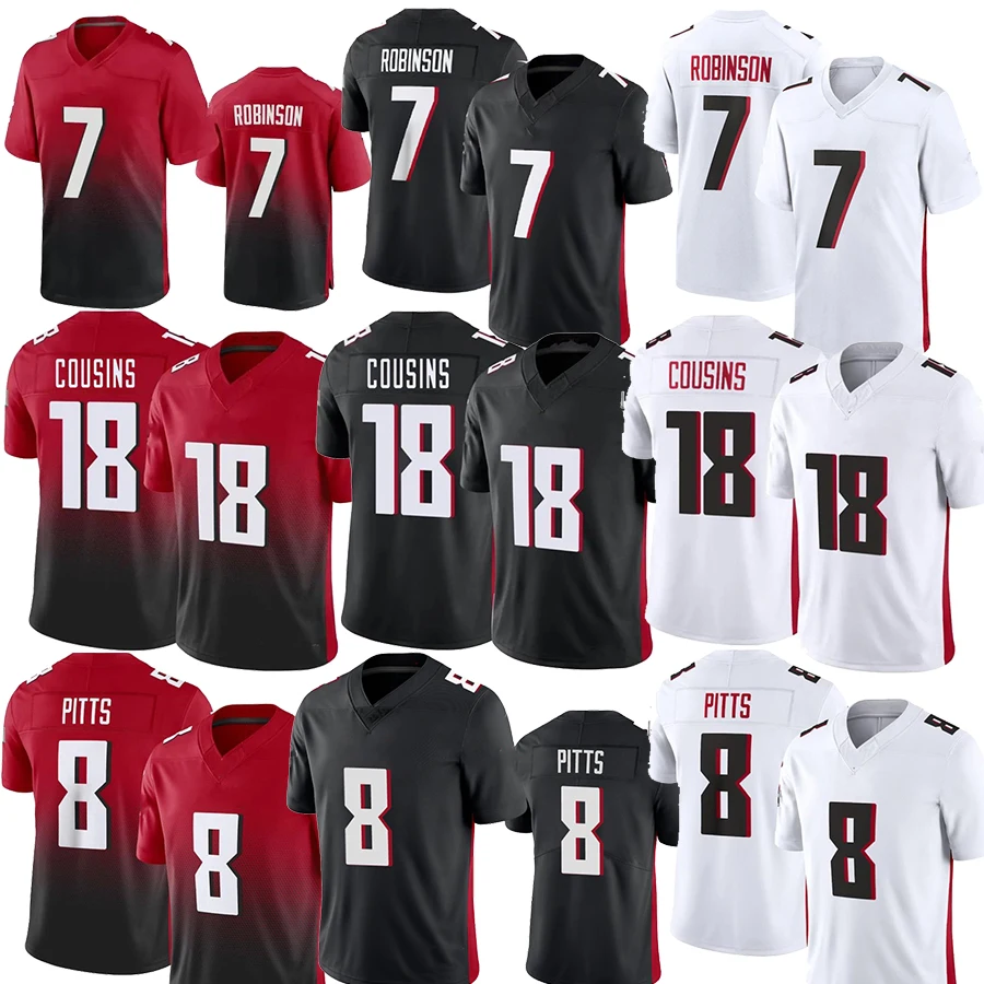 Atlantas 8 Kyle -Pitts 7 Robinson 18 Kirk Cousins Todd Gurley American Football Jersey Stitched