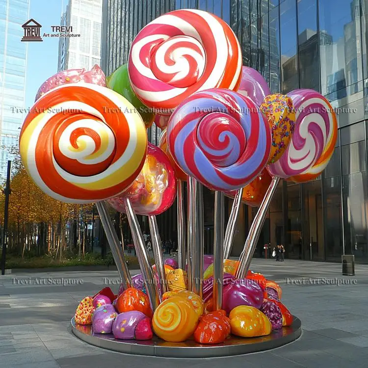 Halloween Street Costume Extra Large Stainless Steel Candy Sculptures