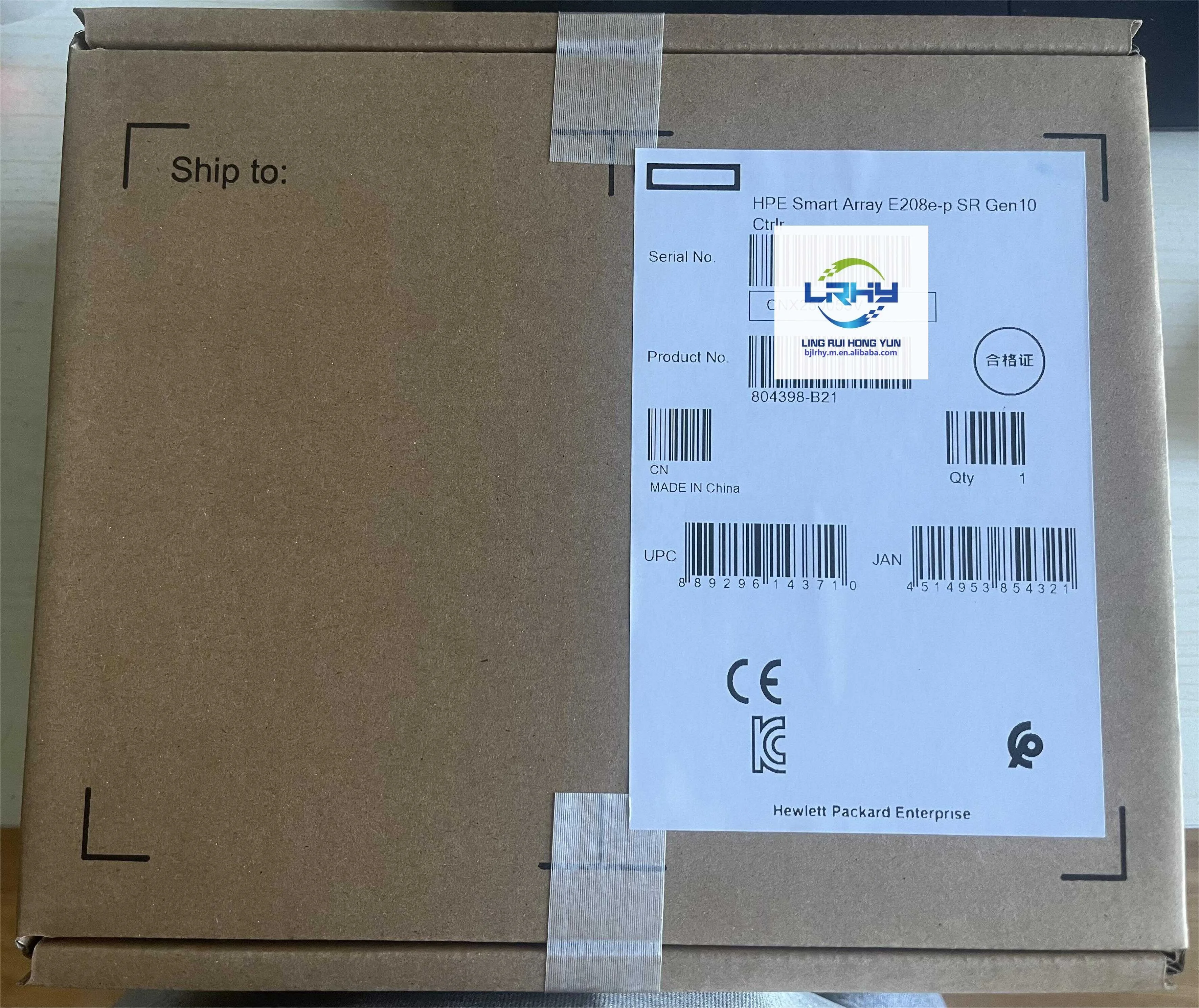 804398-B21 836267-001 804400-001 Smart Array E208e-p SR Gen10 (8 External Lanes/No Cache) 12G SAS PCIe Plug-in Controller