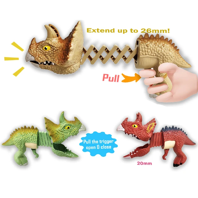 2024 New telescopic spring manipulator clip hand biting shark toy multiple shapes grabber toys prank games