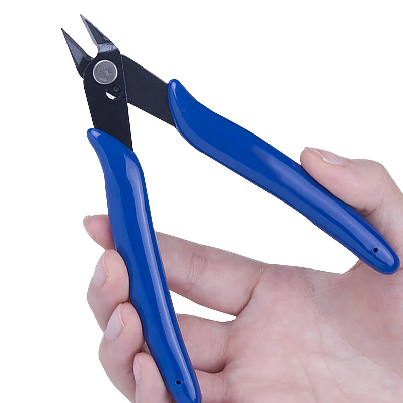 10mm Hand Tools Electrical Wire Cutters Cutting Pliers Nipper Anti-slip Rubber Mini Diagonal Pliers  Pvc Handle Pliers