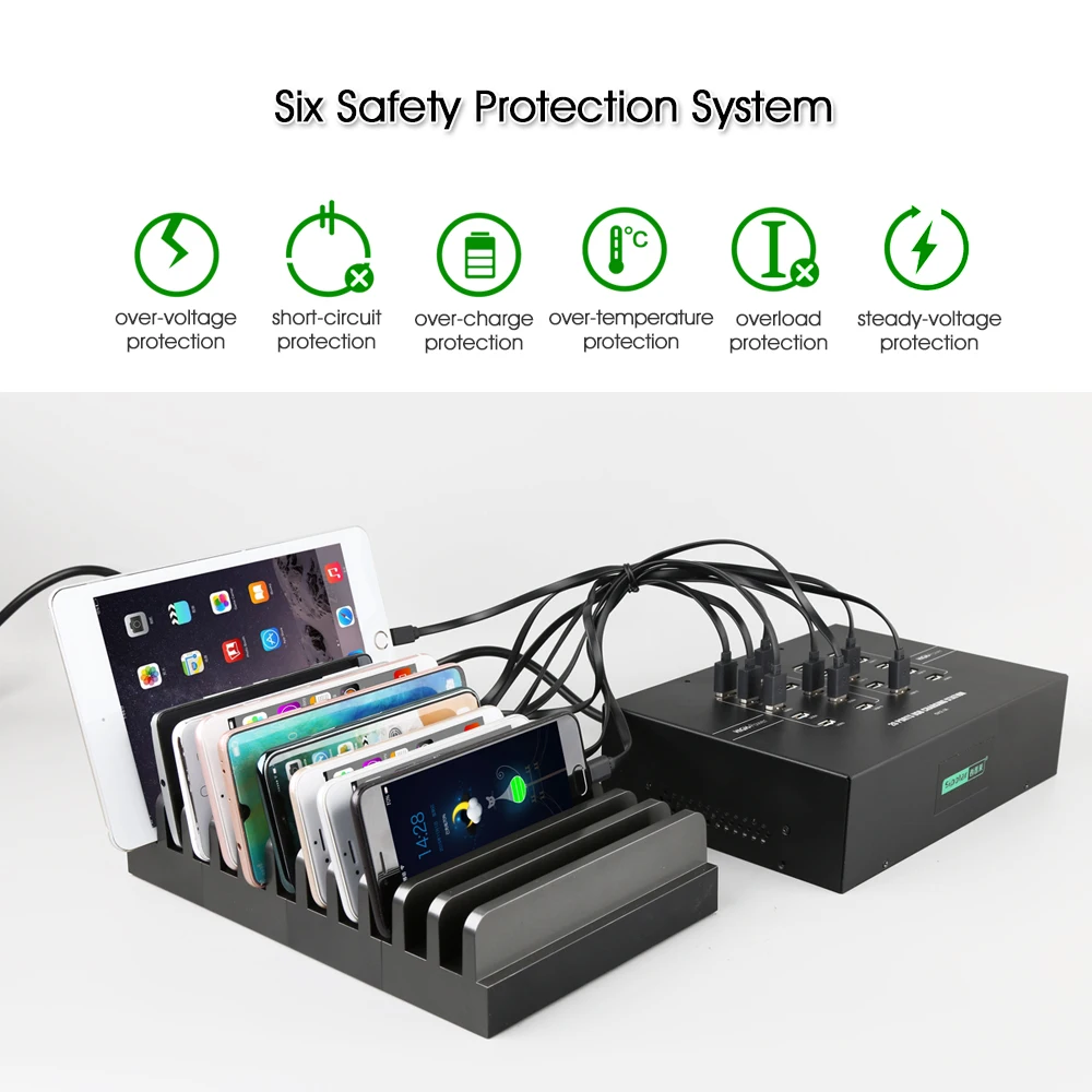 Sipolar 20-port 40a 200w Multi Usb Charger Hub Usb Charging Station Dock Universal Mobile Phone Desktop Chargers For tablets