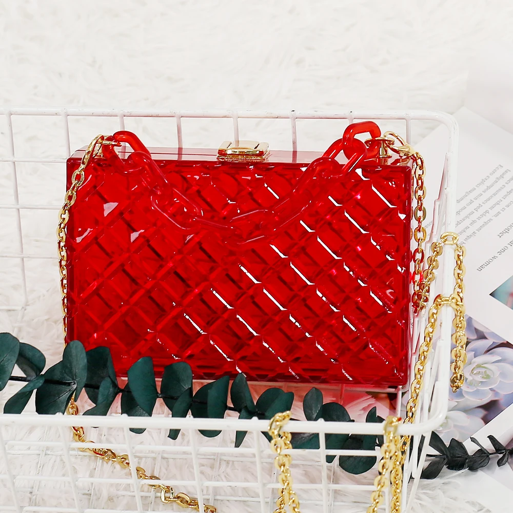  Amazon Summer Style New Transparent Jelly Series Hand Bags Shoulder Chain Women Handbags Ladies Purses