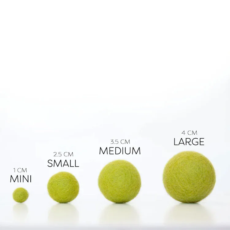 Sustainable Wool Felt Supplies 2.5cm 100% Ball Pom Poms for DIY Craft Garland Decoration