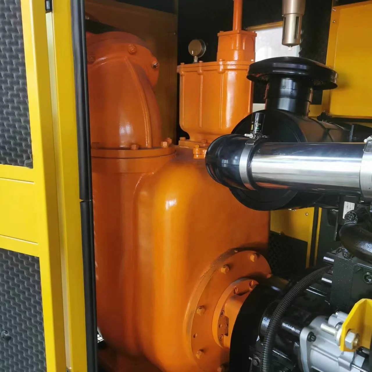 Sound-proof 300mm Strong Self Priming Diesel Water Pump With Suction lift 8m