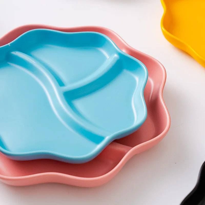 Wholesale hot selling ceramic 8-inch candy dry fruit snack plate ceramic snack plate with a variety of colors