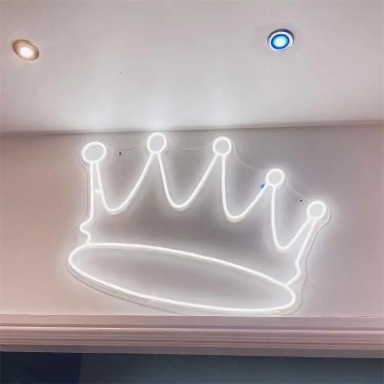 Custom high quality crown shape neon led sign for home decoration and events