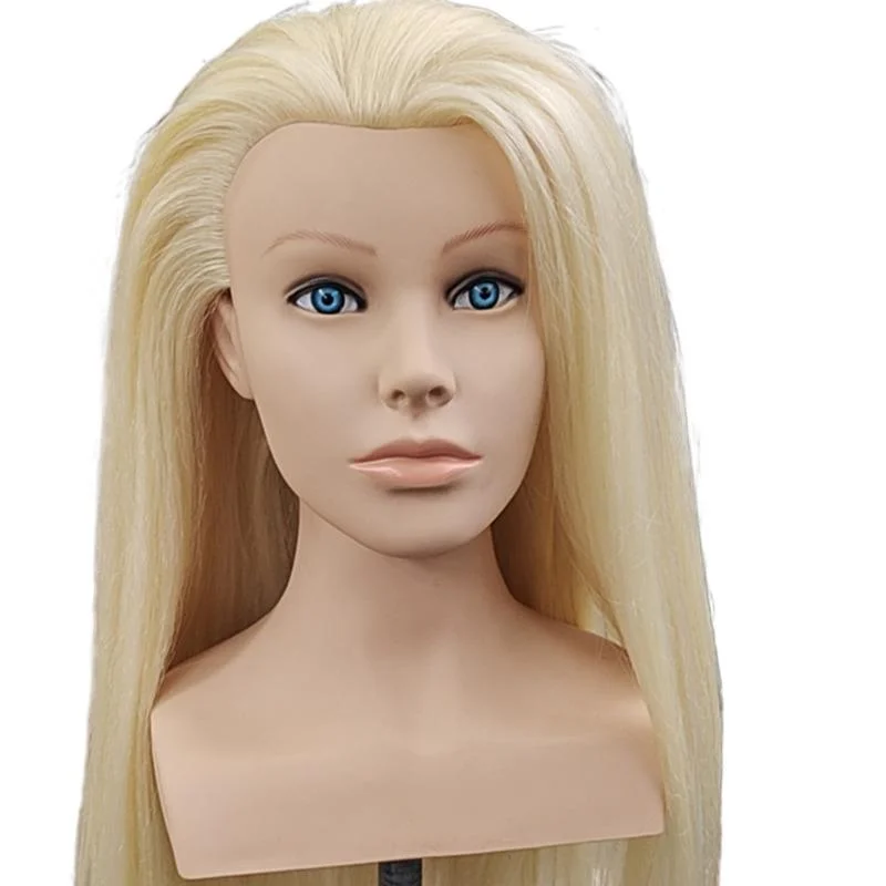 Cosmetology100 Human hair African American Salon Practice Hairdresser braiding With shoulders Training Mannequin dummy doll Head