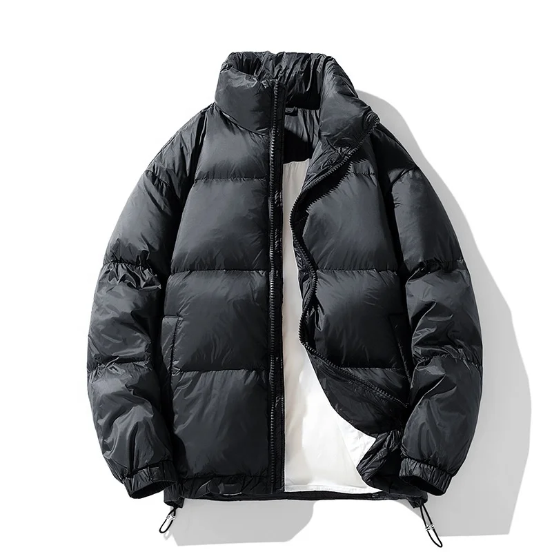 Custom Logo wholesale Men Winter White Duck Down Jacket Fitness Wear Bomber Puffer Jacket