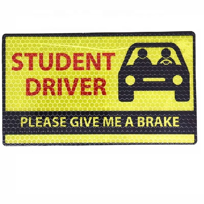 Student driver magnets reflective car widow stickers