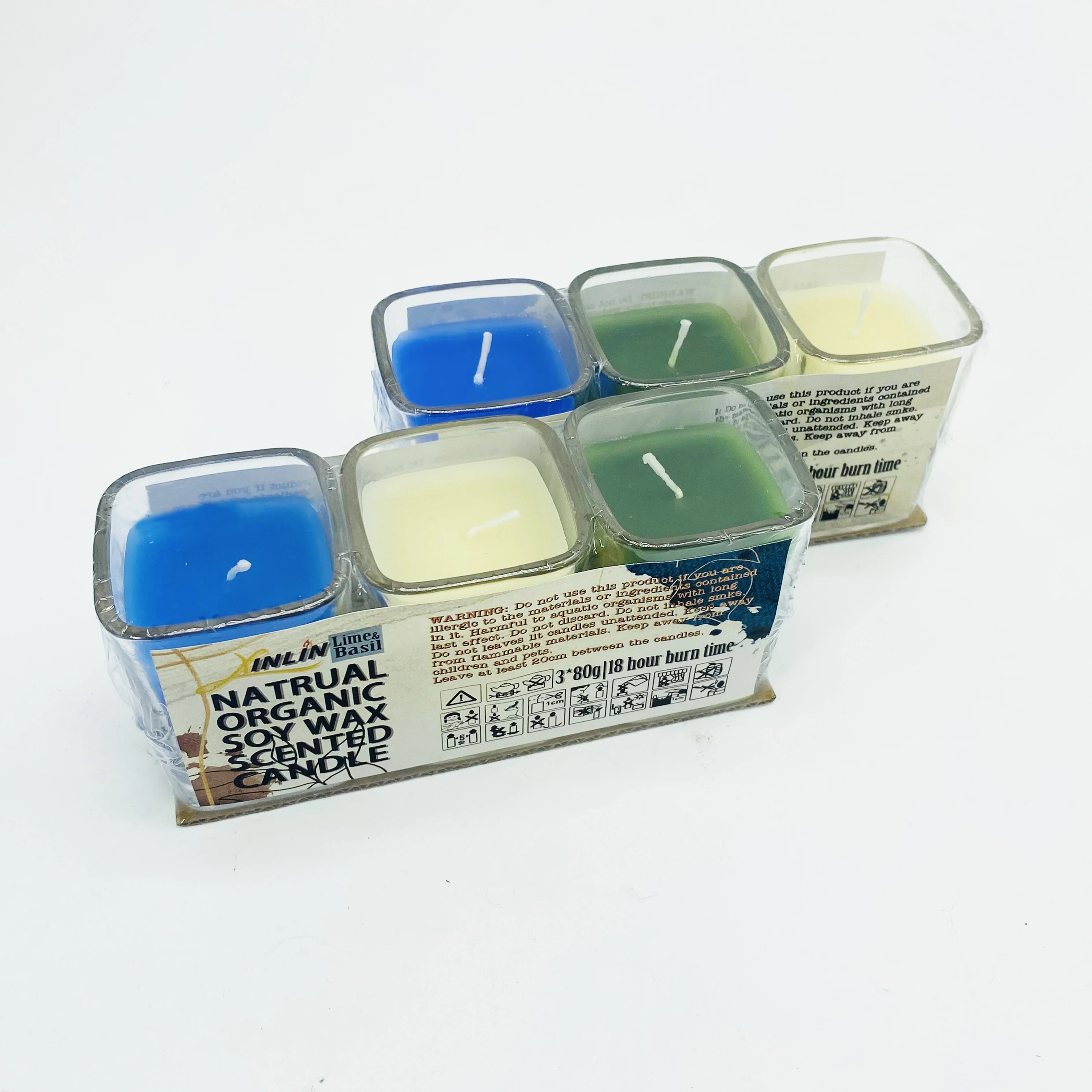 Custom Cheap Price Private Label Crystal Square Glass Jar Strong Scent Factory Custom Aromatherapy Paraffin  Wax Scented Candle