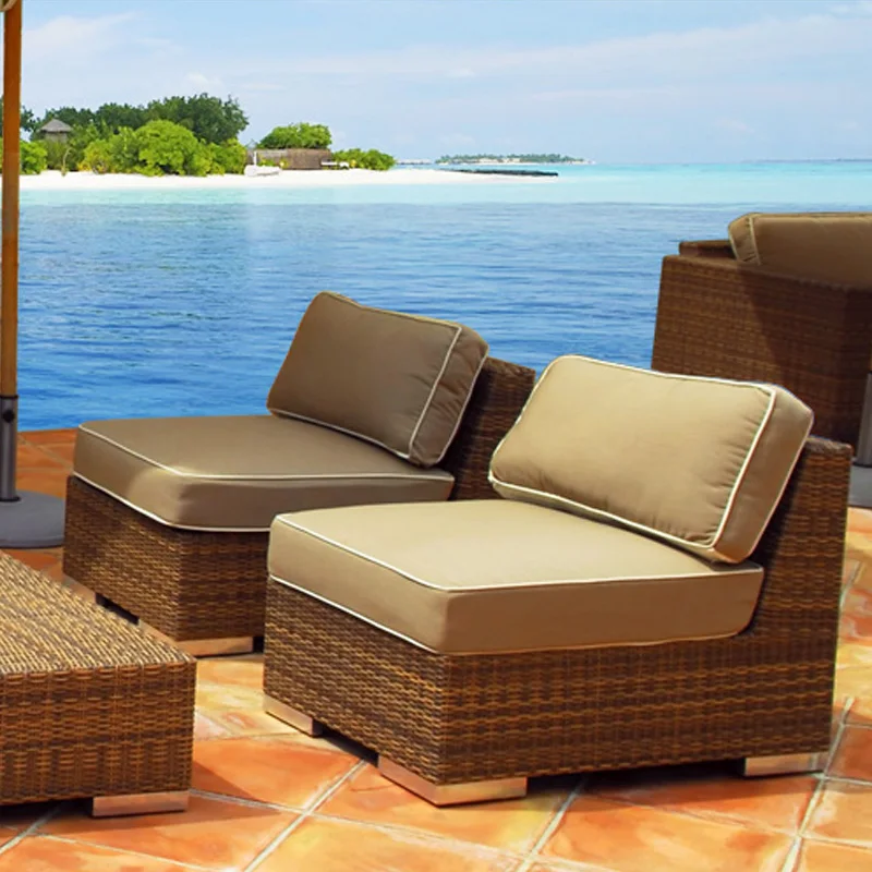 outdoor leisure garden furniture 1123 brown rattan sofa set