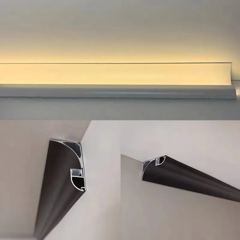 customized Surface mounted no slotting wall lamp no ceiling gypsum line top corner emitting linear lamp for  apartment