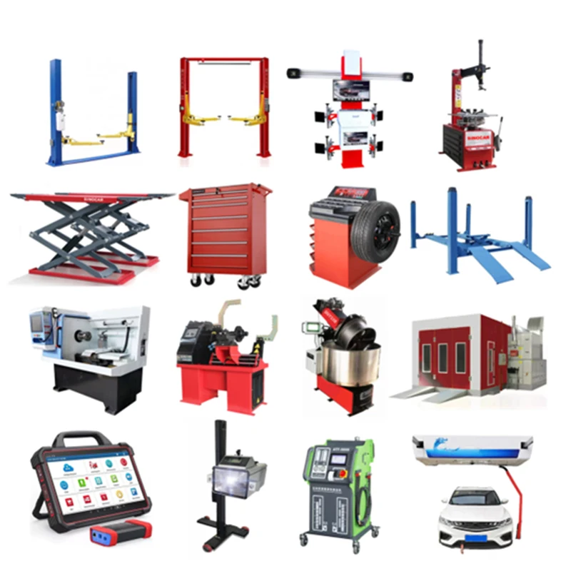 Car repair equipments Car lift Wheel alignment Tire Changer Wheel Balancer Rim repair machine Air compressor Spray Booth