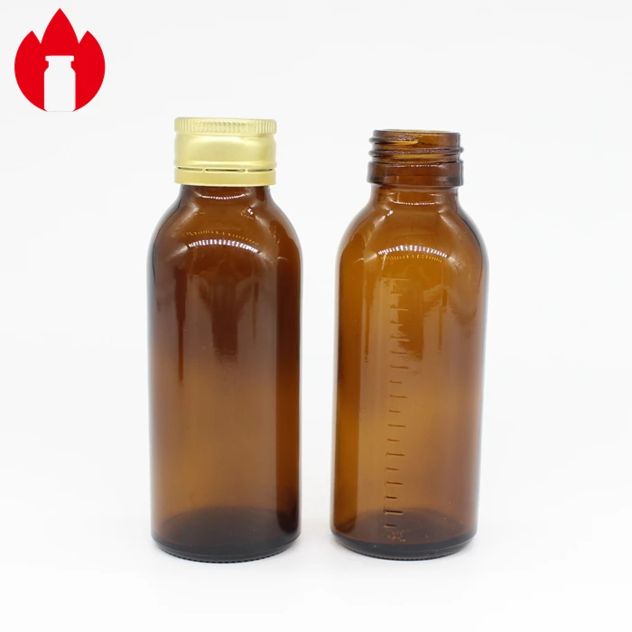 Amber Color Oral Solution Glass Bottle with DIN 28mm Thread Mouth