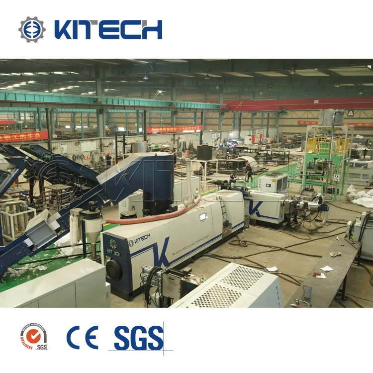 Двухступенчатая машина для переработки пластика под заказ 100-1000 кг/ч гранулирующая