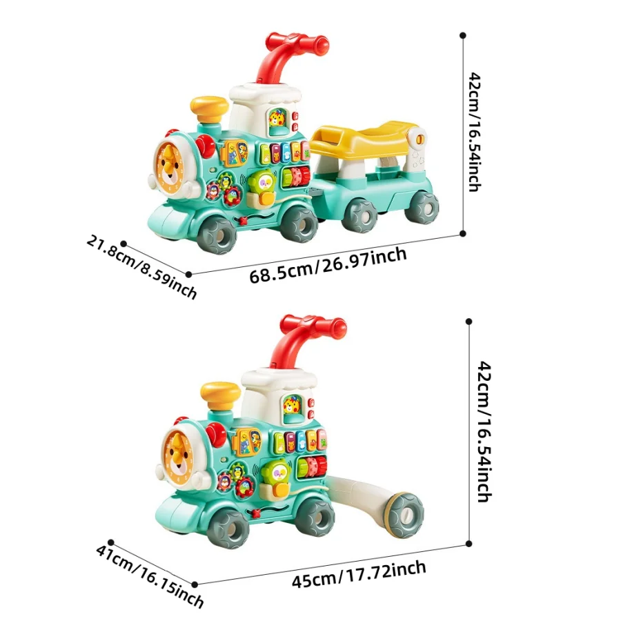 Baby steam function train multi-function Walker with music light early education activity train toy for baby to learn to walk