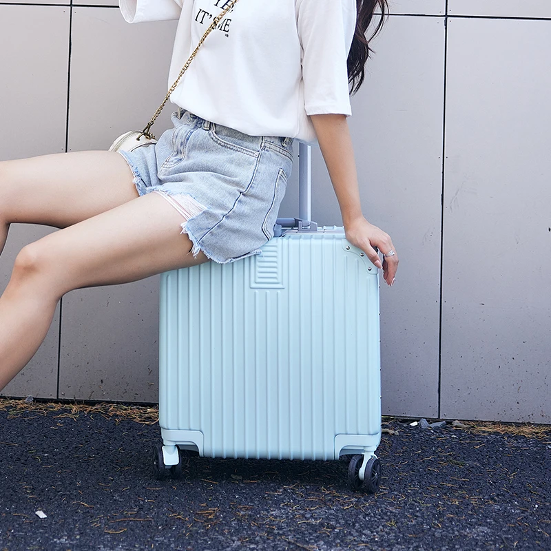 Blue Lightweight Suitcase Outdoor Event Suitcase Aluminum Cabin Size Boarding Case
