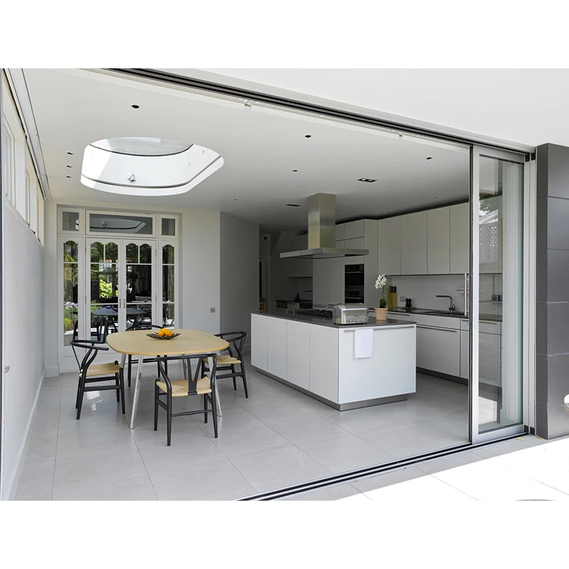 Hihaus new exterior aluminum glass sliding pocket stacker patio doors system