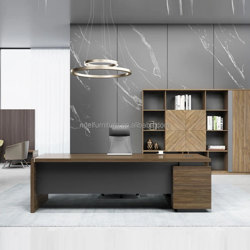 Modern L Shape home Office Desk Luxury High End Executive Office Desk And Chair Set Ceo Wooden Antique Office Table
