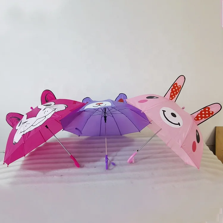 Cute Cartoon Umbrella Children Creative 3D Model Ear Kids Umbrella With Logo