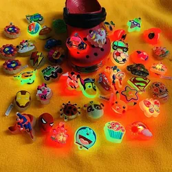 New Arrival Cartoon Fantastic Lighting up Croc Charm LED Clog Shoe Charms Flashing Party Lights Hole Bag Pack for Kids
