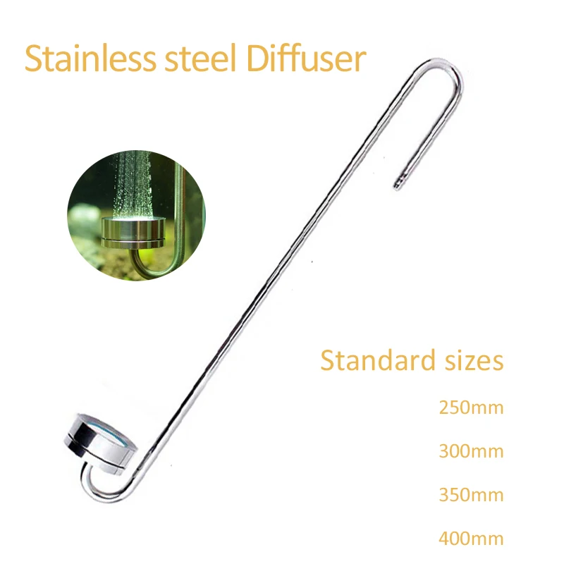 DEM S05-01-350  350MM Aquarium Stainless Steel CO2  Diffuser Fish Tank  Water Plant Carbon Dioxide Atomizer With Sucker