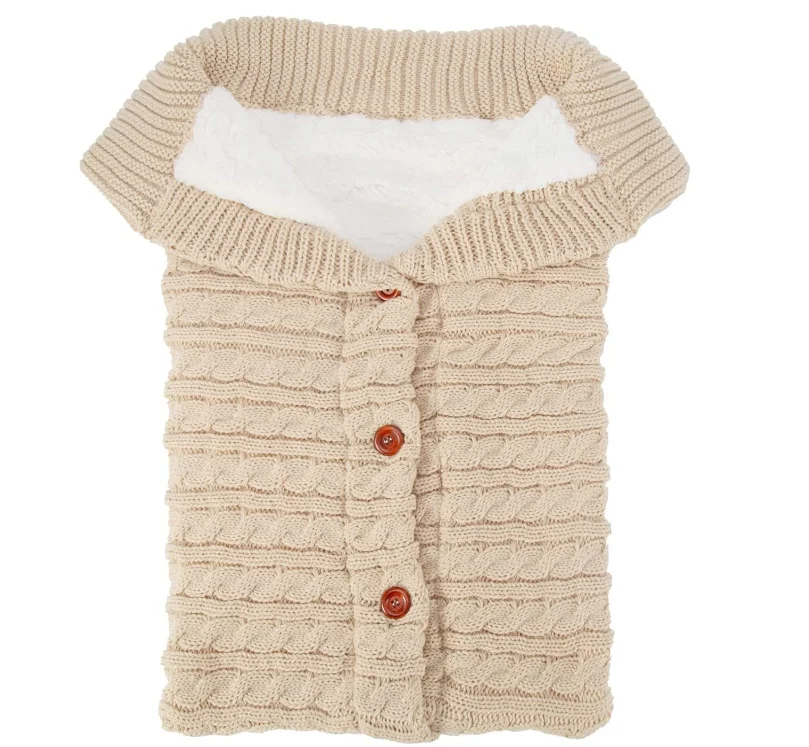 2022 Baby Wrap Swaddle Knit Sleeping Bag Warm Soft Cotton Batting For Crochet Baby Sleeping Bag Baby Wrap Blanket Sleeping Bag