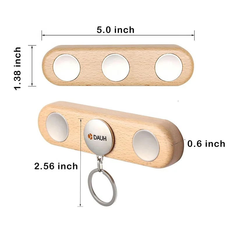 New arrived magnetic wall-mounted perforation-free wood seat storage rack magnet tools holder for kitchen office dormitory