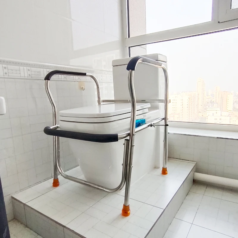 Foldable Bathroom Commode Toilet Safety Frame Rails Height Adjustable Toilet Seat Safety Armrest Frame For The Elderly