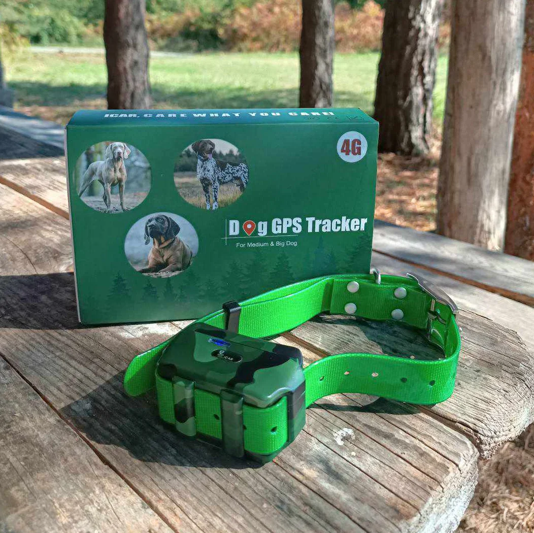 IK122T Hound GPS Tracker Collar Dog Trainer GPS Real Time Tracking Device IP68 Waterproof Locator for Medium Large Hunting Dogs