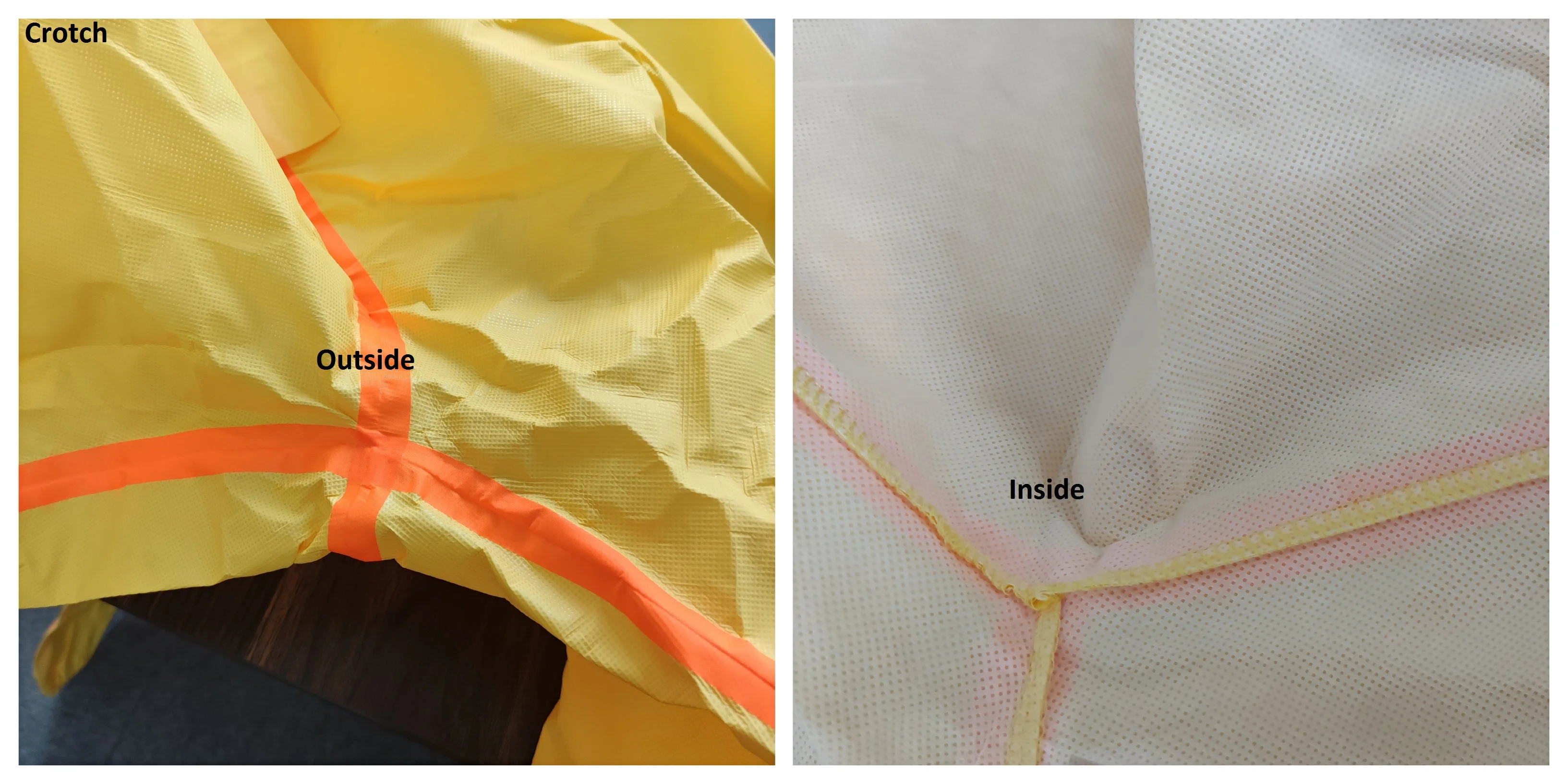 Unisex Scrub Yellow Suits Insulated  Yellow Type 56 SF Safety PPEs Chemical Waterproof Disposable Hazmat Suit Overall Coverall