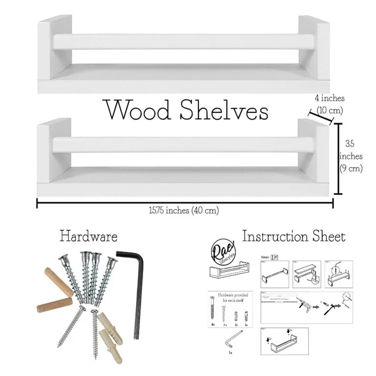 Идеальный декор для детских комнат и школы, прямоугольные белые настенные полки для спальни, детей