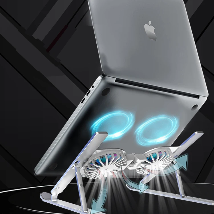 Съемный USB охлаждающий вентилятор компьютерная подставка Складная прочная регулируемая алюминиевая подставка для ноутбука с охлаждающим вентилятором