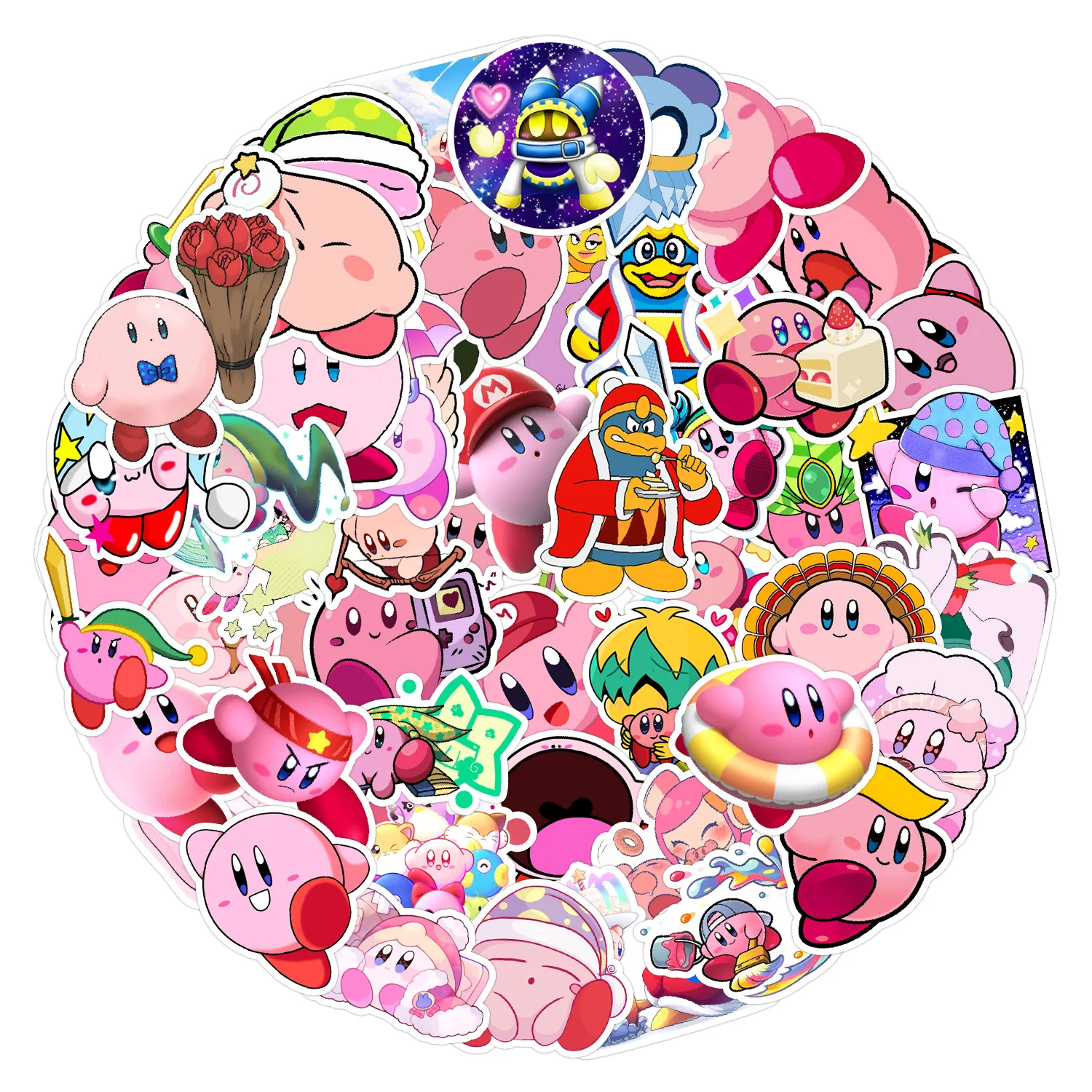 50pc/bag Cartoon Kirby Stickers Customized Graffiti Waterproof Stickers for Cellphone Case Backpack Skateboard Mobile Phone