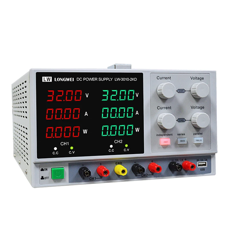 LW30102KD Longwei 30V 10A DC Regulated Power USB Interface Adjustable Switching Lab Testing Variable Dc Power Supply