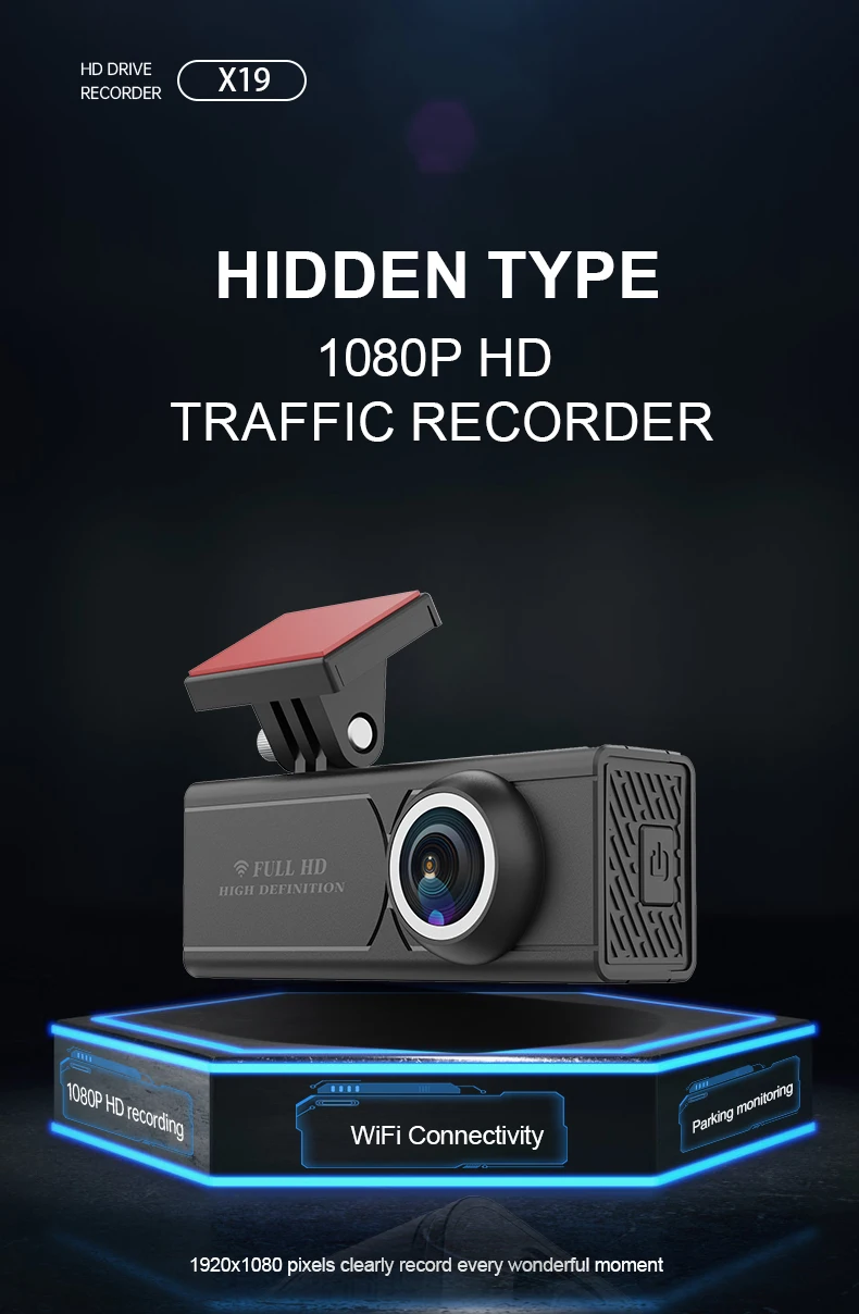 Hd 1080P Автомобильный черный ящик WiFi петля записи автомобильный DVR камера приборная панель ночного видения видеорегистратор