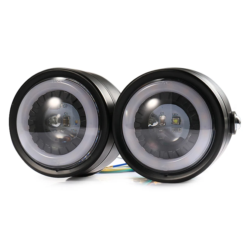 
Motorcycle Twins Headlamp headlight With Turn signal light For Harley Cafe Racer Motorcycles 