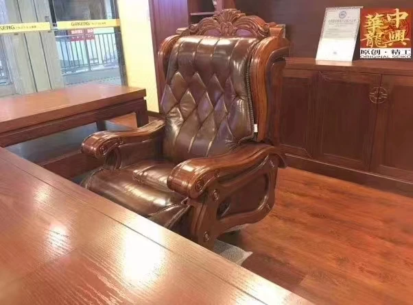 Роскошный Королевский функция поворотный эргономичный офисный стул с откидывающейся спинкой из коровьей кожи общие