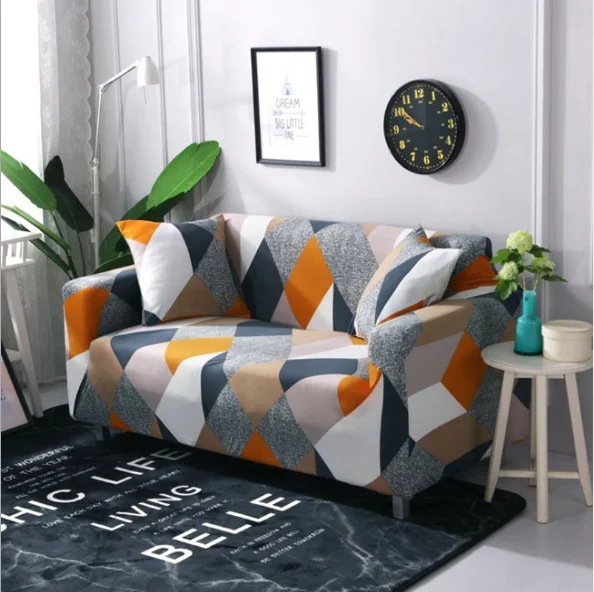 Printed Design Lounge Couch Cover Colorful Pattern Sofa Slipcover Waterproof Cheap Stretch Sofa Covers