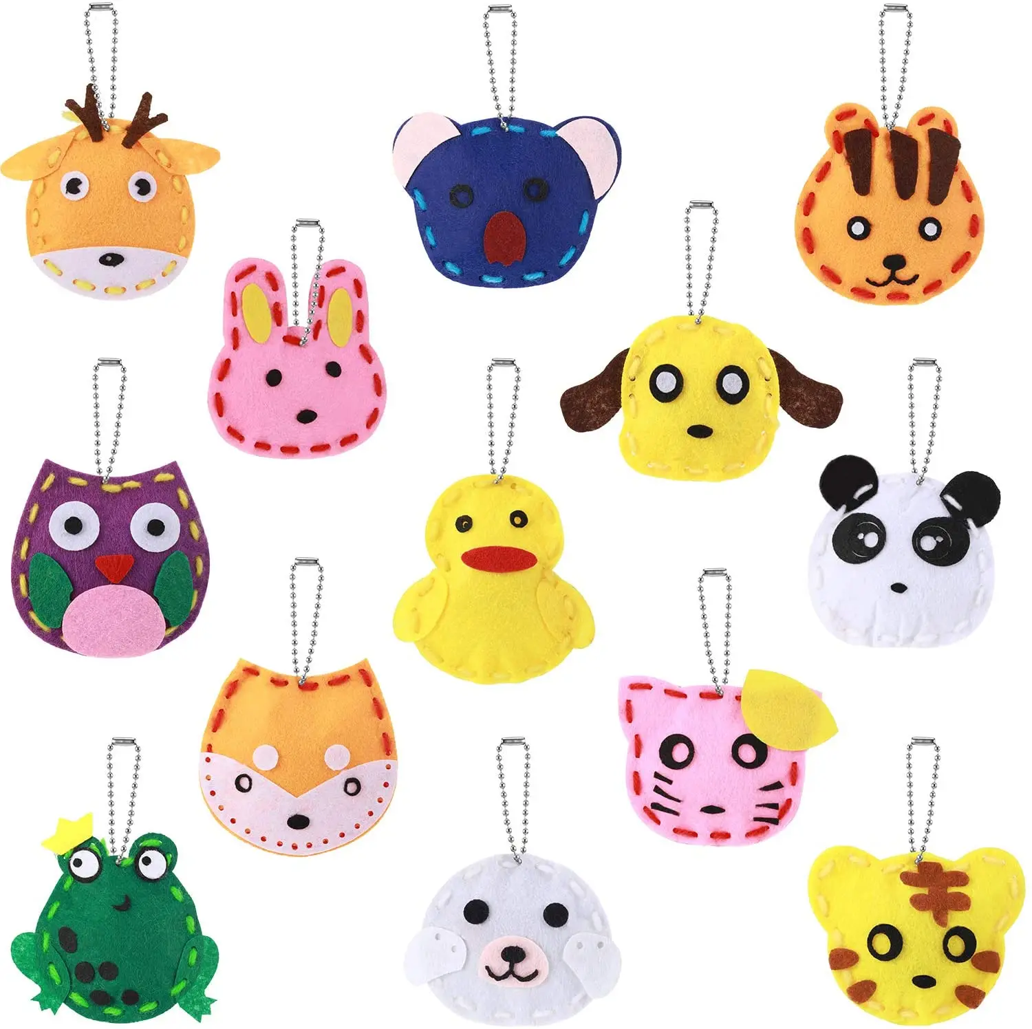 
Wholesale Price Fruit Felt Art Sets Applique Kits Wool Felt Animal Shapes for Children DIY Craft 