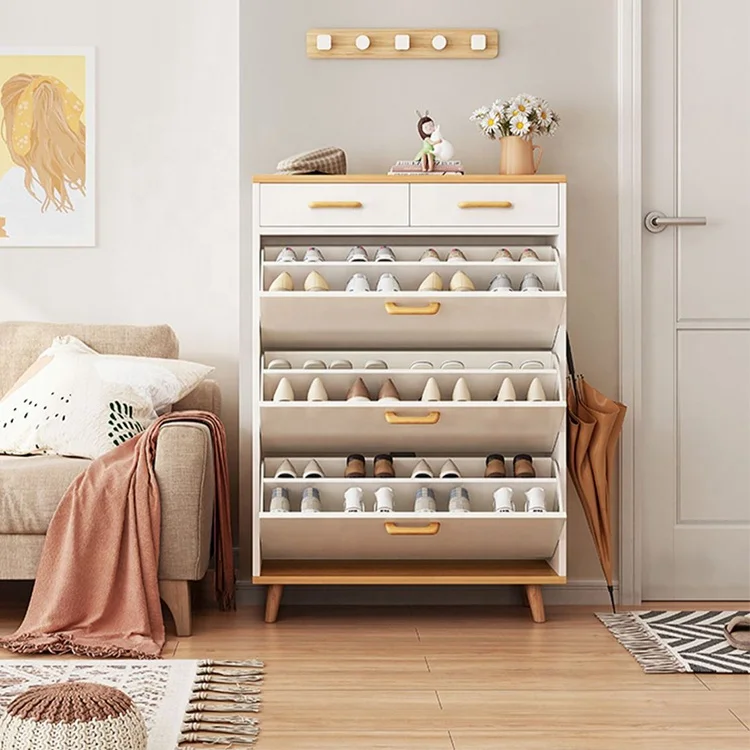 Высококачественный минималистичный простой шкаф для обуви по оптовой цене, деревянный шкаф для обуви для дома