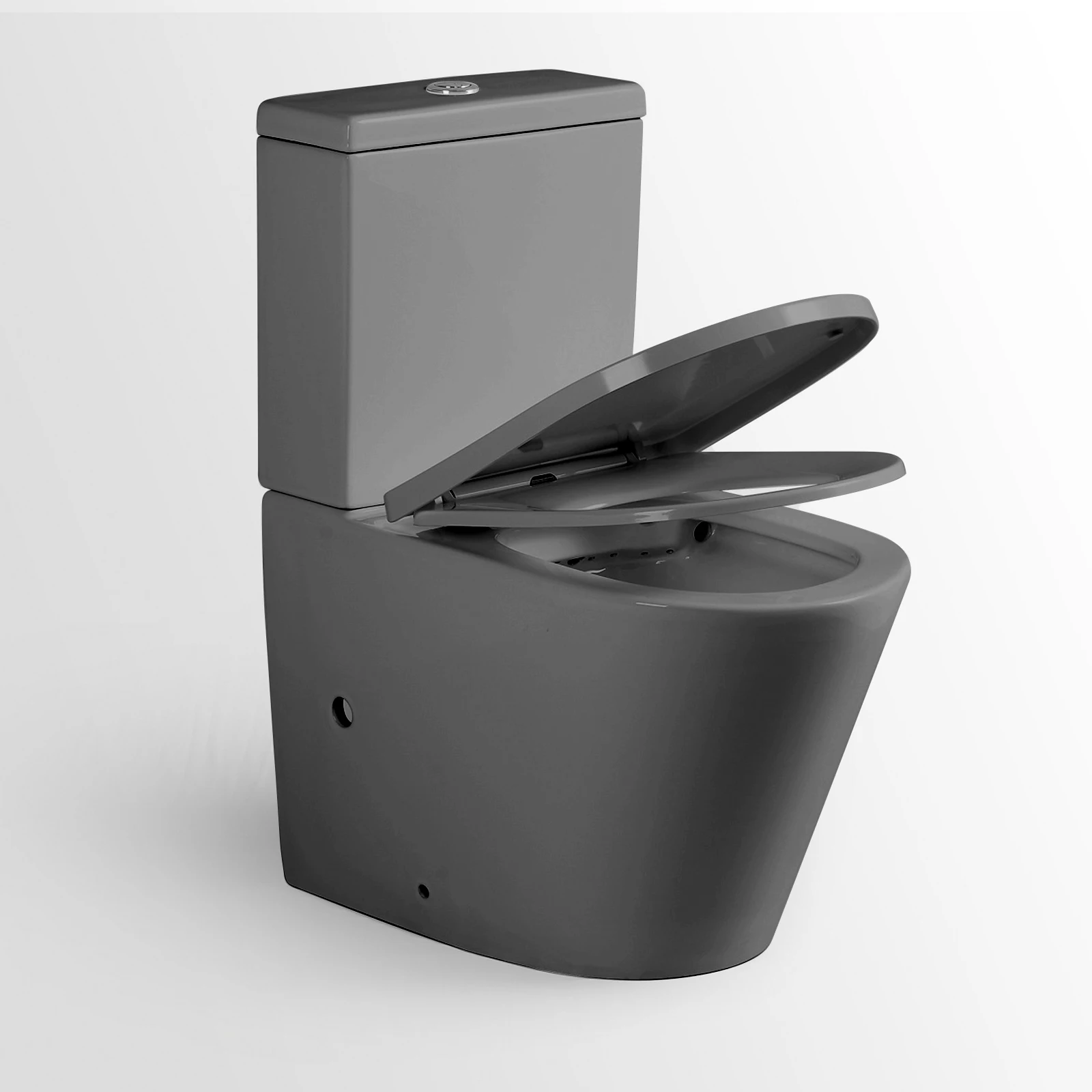 Sanitary Ware Supplier Two Piece Toilet Floor Mounted European Water Closet Ceramic Grey Toilet Bowl