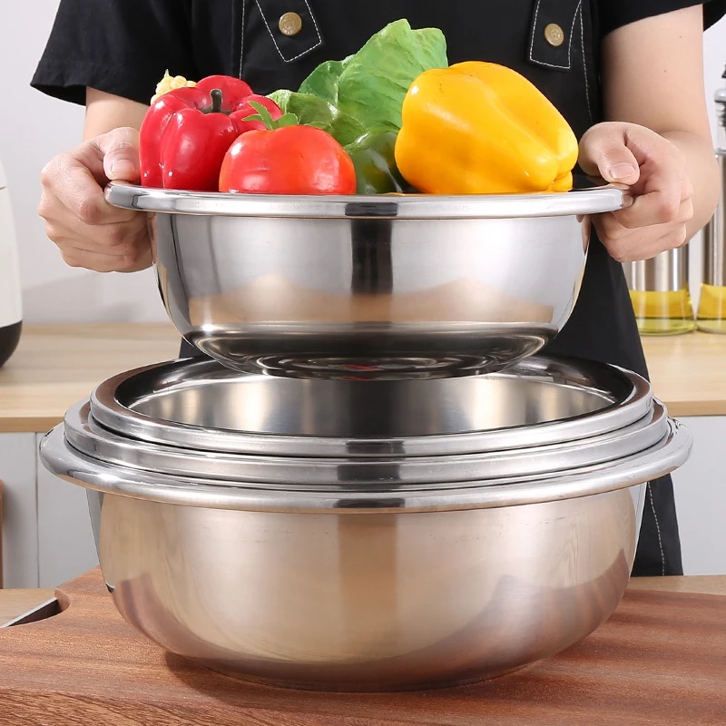 FTS basin Food Grade Hot selling Wholesale Stainless Steel catering Kitchen supplies stackable Mixing Bowl