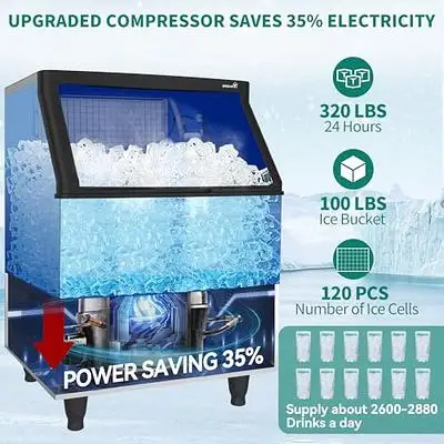 100kg / 24hours Top Sale Factory Fast Cooling Air Cooler Water Flowing High Output Ice Cube Maker Machine for Sales Price