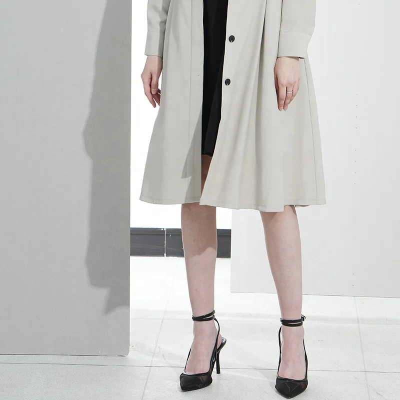 Huiquan Knee Length Trench Women Italy Whole Sale 2021 Bottoms Free Size Cut And Sew A Line Mid Price In Casual