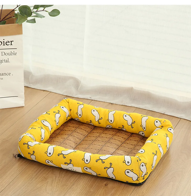 Dog Cooling Mat Breathable Summer Pet Ice Pad Dog Sleeping Bed for Dogs Cat Rattan Mattress Pet Sofa Kennel Pet Supplies